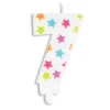 SCRAPCOOKING Bougie Chiffre 7 Blanche à Etoiles Multicolores Best
