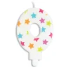 SCRAPCOOKING Bougie Chiffre 0 Blanche à Etoiles Multicolores Outlet