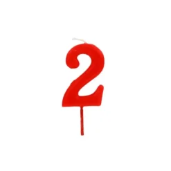 GATODECO Bougie Chiffre 2 Rouge Gatodéco Hot
