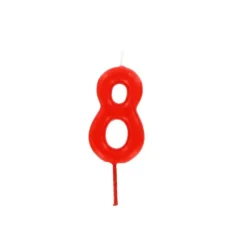 GATODECO Bougie Chiffre 8 Rouge Gatodéco Outlet