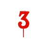 GATODECO Bougie Chiffre 3 Rouge Gatodéco Outlet