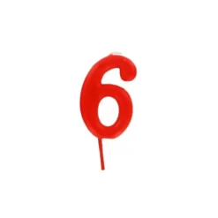 GATODECO Bougie Chiffre 6 Rouge Gatodéco Online