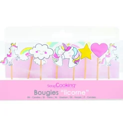 SCRAPCOOKING Bougie Licorne 7 cm (x8) Discount