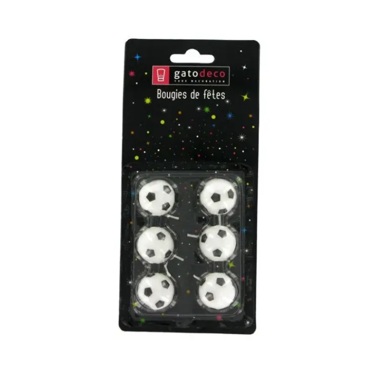 GATODECO Bougies Ballons de Football (x6) Gatodéco