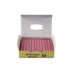 CUISINEADDICT Bougies d'anniversaire torsadées roses (x48)