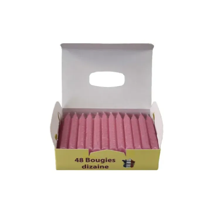 CUISINEADDICT Bougies d'anniversaire torsadées roses (x48)