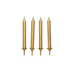 GATODECO Bougies Dorées (x12) avec bobèches Gatodéco Clearance