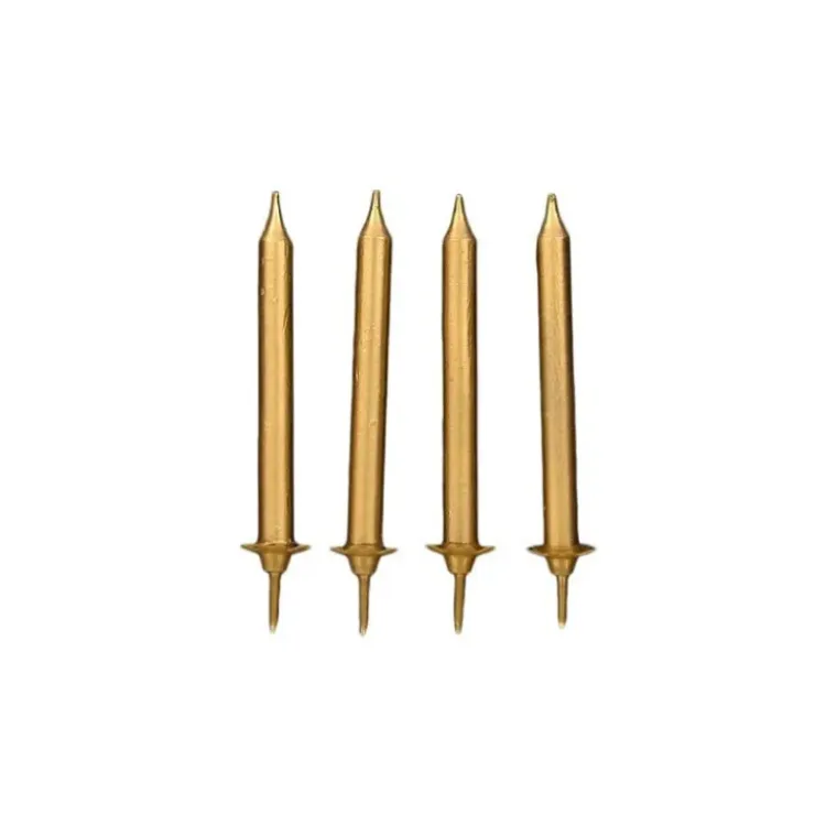 GATODECO Bougies Dorées (x12) avec bobèches Gatodéco Clearance