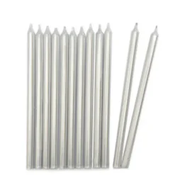 SCRAPCOOKING Bougies Longues Argentées 12 cm (x12) Clearance