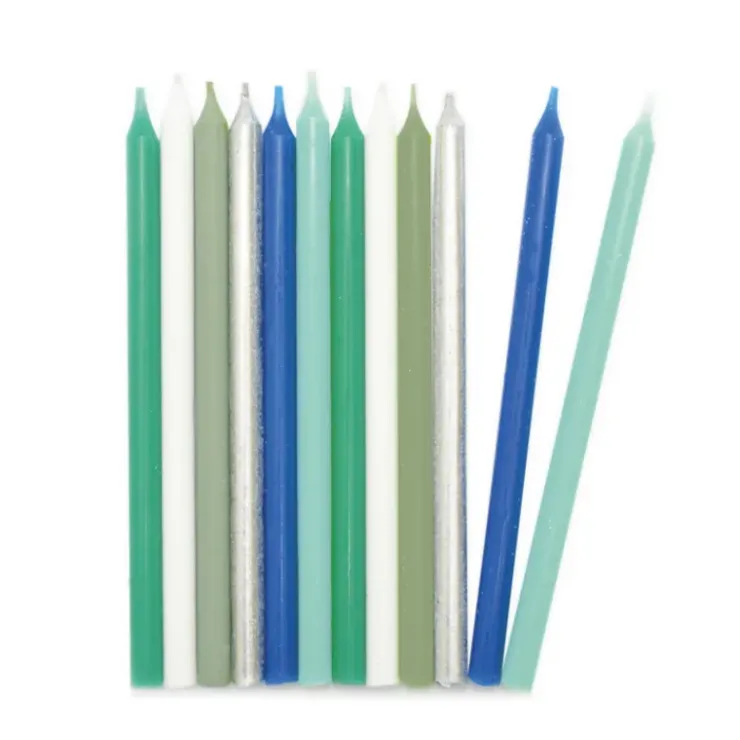 SCRAPCOOKING Bougies Longues Bleu et Argent 12 cm (x12) Hot