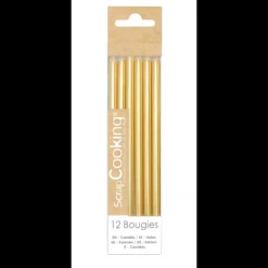 SCRAPCOOKING Bougies Longues Dorées 12 cm (x12) Hot