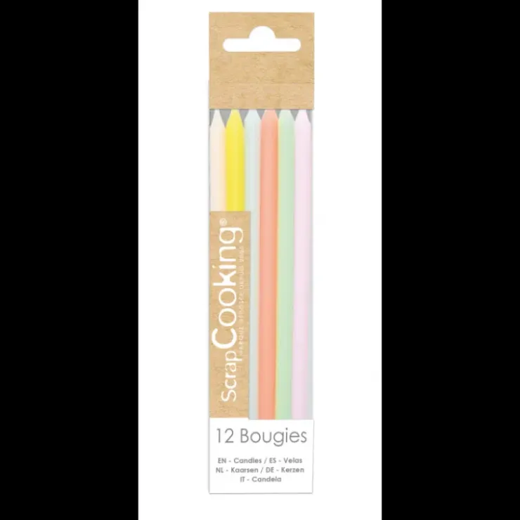SCRAPCOOKING Bougies Longues Pastel 12 cm (x12) Discount