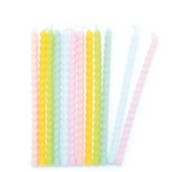 SCRAPCOOKING Bougies Longues Torsadées Pastel 12 cm (x12) Sale