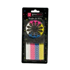 GATODECO Bougies Torsadées Fines Assorties (x12) Gatodéco Hot