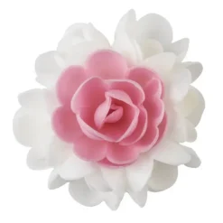 FLORENSUC Bouquet Fleur Azyme 10 cm Rose et Blanc 5 cm (x6) Sale