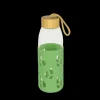PEBBLY Bouteille en Verre avec Protection Silicone Vert 55 cl Hot