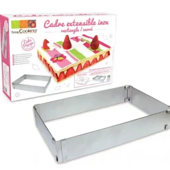 SCRAPCOOKING Cadre à Pâtisserie Extensible Inox Rectangle Hot