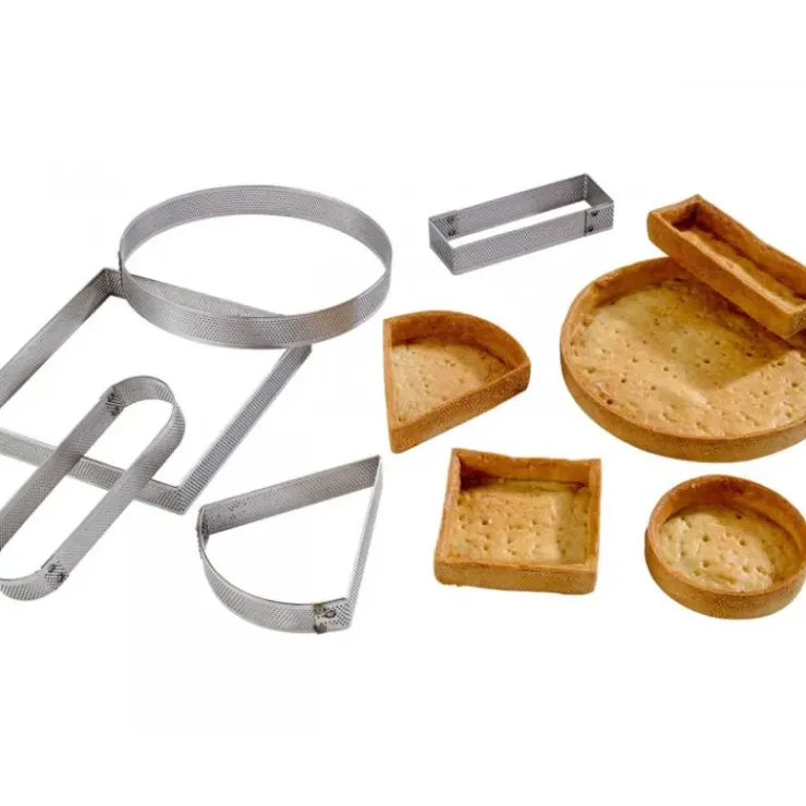 MALLARD FERRIERE Cadre à Tarte Carré Inox Perforé 8.5 cm H.2 cm Discount