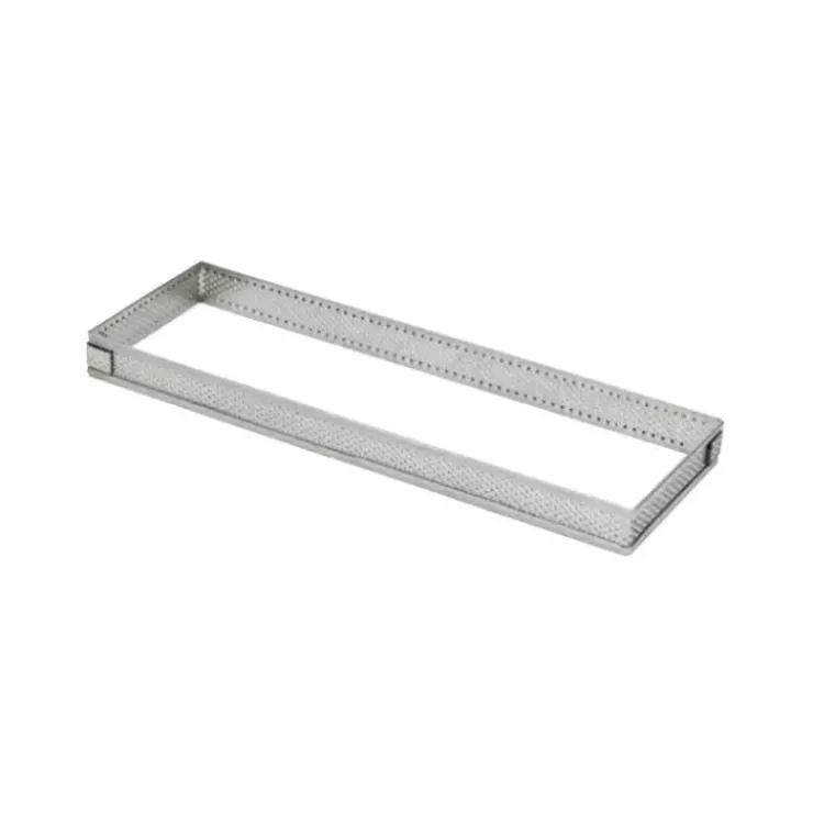 MALLARD FERRIERE Cadre à Tarte Rectangle Inox Perforé 20x7 cm H.2 cm Hot