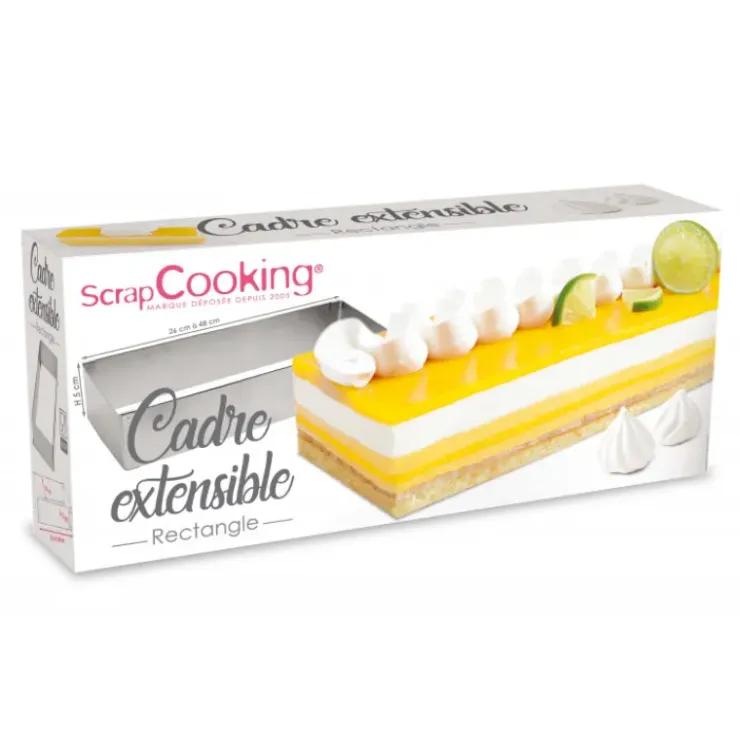SCRAPCOOKING Cadre Pâtisserie Extensible Inox Rectangle Outlet