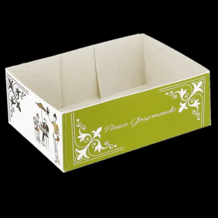 CUISINEADDICT Caissette pâtissière Pause Gourmande 18 x 12 cm x H 5 cm (x100)