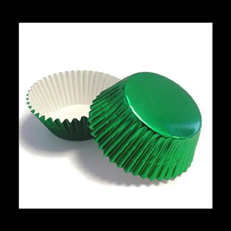 HOUSE OF MARIE Caissettes Cupcakes Vert Métallique (x24) Online