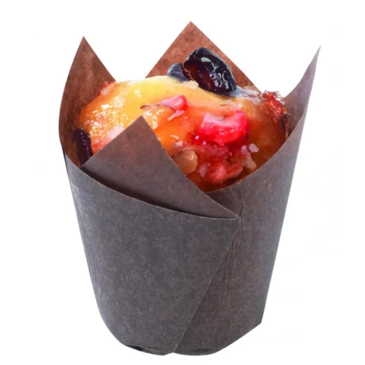 NORDIA Caissettes en Papier Tulipcup Brun Ø 3,5 cm H 6 cm Discount