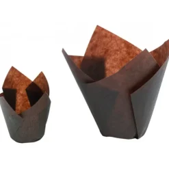 NORDIA Caissettes (x200) en Papier Tulipcup Brun Ø 5 cm H 9,5 cm New