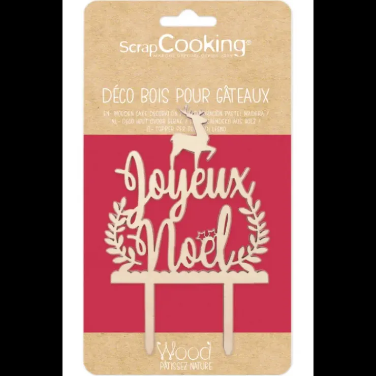 SCRAPCOOKING Cake Topper Bois Joyeux Noël 13cm Outlet