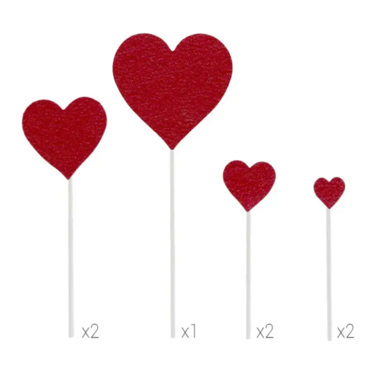 PATISDECOR Cake Topper Cœurs Rouges (x7) Patisdécor Online