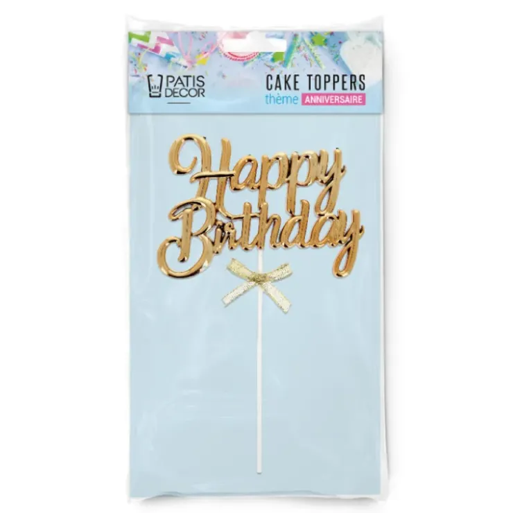PATISDECOR Cake Topper Happy Birthday Doré Patisdécor Best
