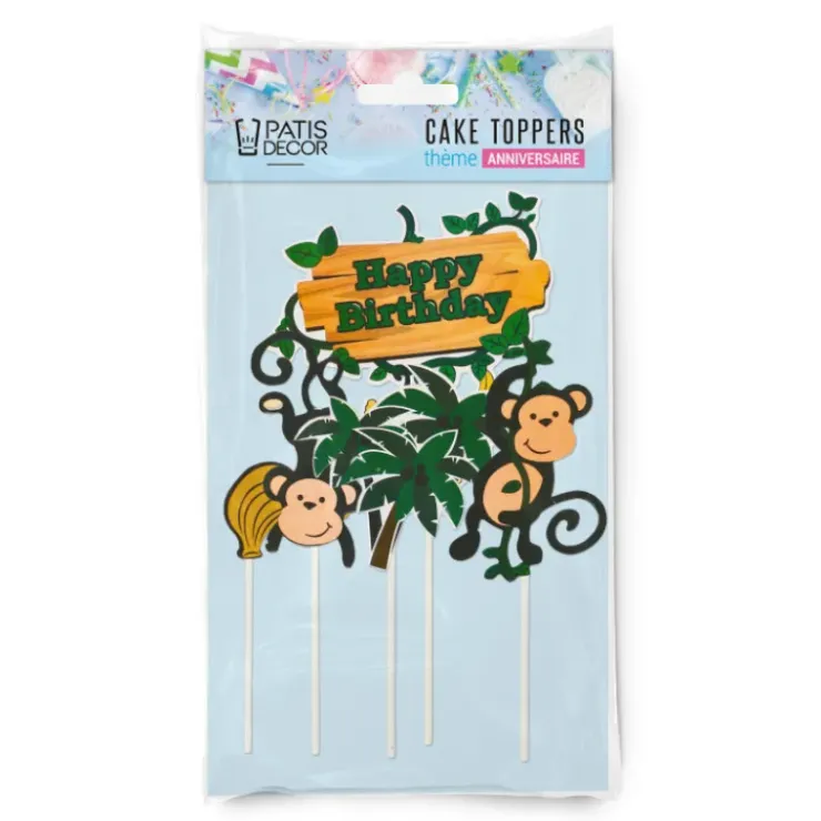 PATISDECOR Cake Topper Happy Birthday Singes (x5) Patisdécor Outlet