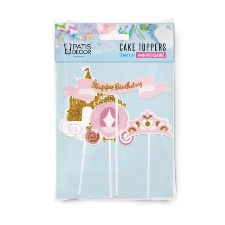 PATISDECOR Cake Topper Happy Birthday Princesse (x4) Patisdécor Hot