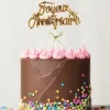 PATISDECOR Cake Topper Joyeux Anniversaire Doré Patisdécor Best