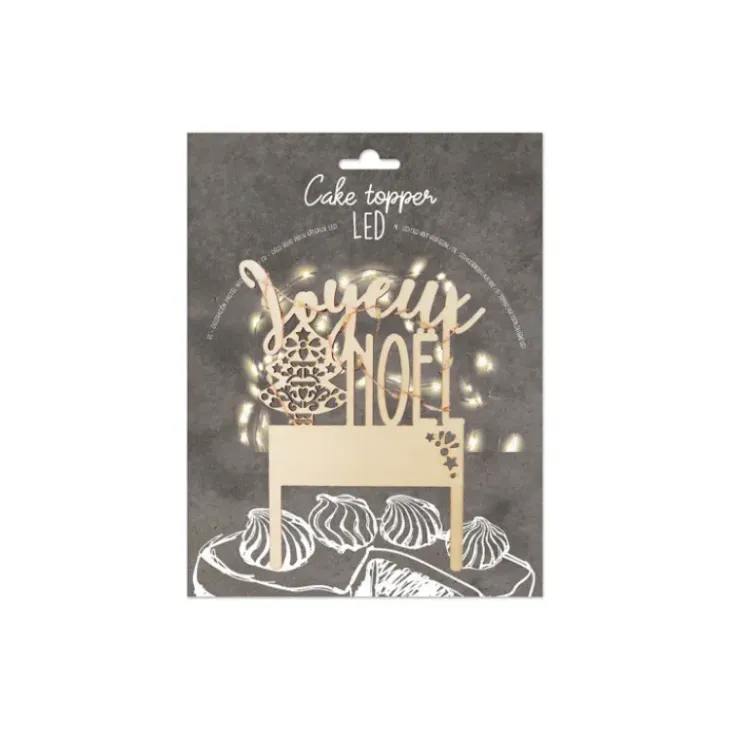 SCRAPCOOKING Cake Topper Joyeux Noël Led