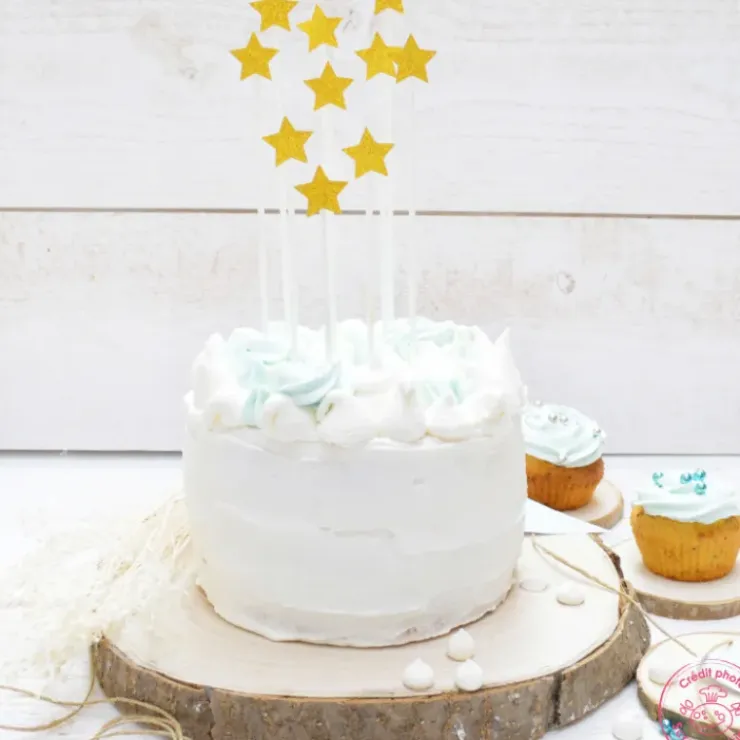 SCRAPCOOKING Cake Topper long 20 cm étoile doré (x10) Outlet