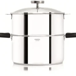 CRISTEL Casserole et Cuit Vapeur Inox Ø 24 cm Anses Mutine Noir Biome Sale