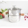 CRISTEL Casserole et Cuit Vapeur Inox Ø 24 cm Anses Olivier Biome Discount