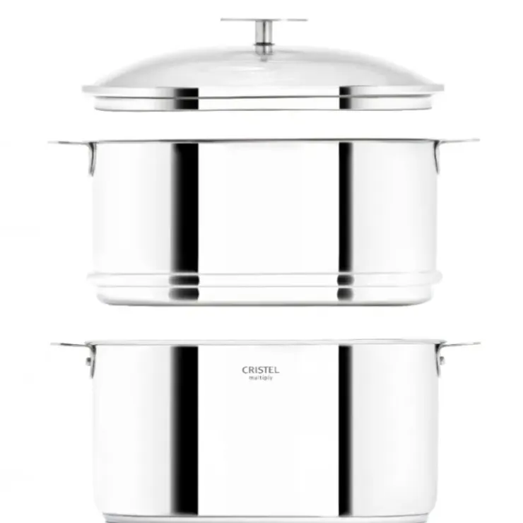 CRISTEL Casserole et Cuit Vapeur Inox Ø 20 cm Anses Olivier Biome Outlet