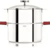 CRISTEL Casserole et Cuit Vapeur Inox Ø 24 cm Anses Mutine Framboise Biome Sale