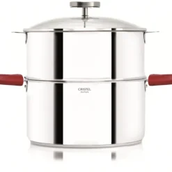 CRISTEL Casserole et Cuit Vapeur Inox Ø 24 cm Anses Mutine Framboise Biome Sale