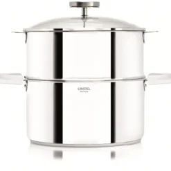 CRISTEL Casserole et Cuit Vapeur Inox Ø 20 cm Anses Mutine Blanc Biome Clearance