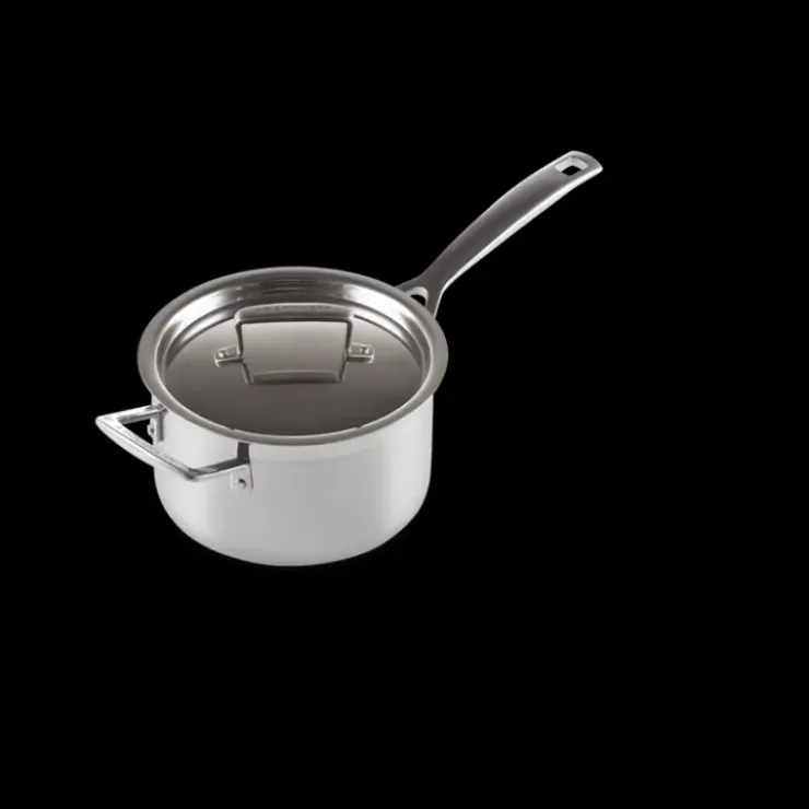 LE CREUSET Casserole Inox avec Couvercle 18 cm Hot