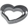 PAVONI Cercle à Entremets Coeur Inox Micro-perforé 22,5 x 21 cm x H 3,5 cm Hot