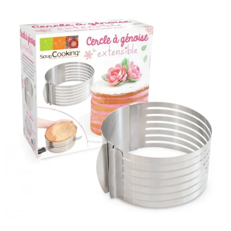 SCRAPCOOKING Cercle à Génoise Extensible Inox Best