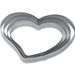 PAVONI Cercle à Tarte Coeur Inox Micro-perforé 22,5 x 21 cm x H 2 cm Sale