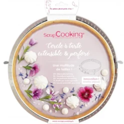 SCRAPCOOKING Cercle à Tarte Extensible Inox Perforé 16 à 30 cm Discount