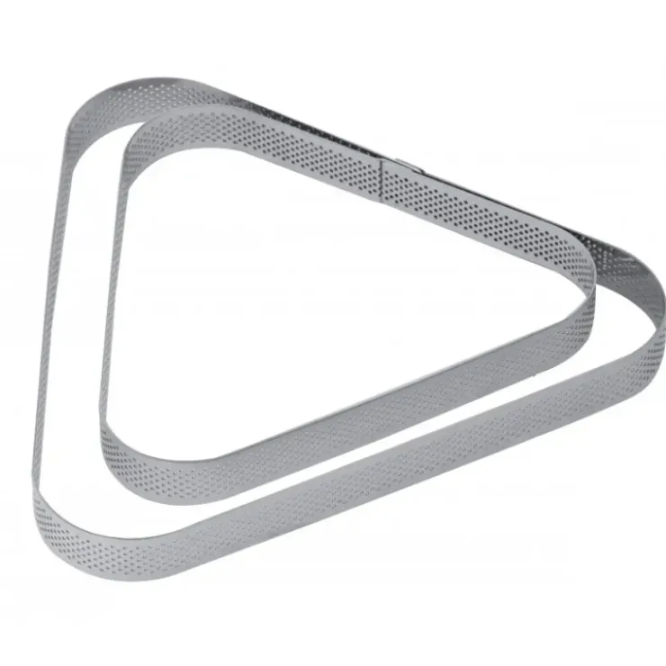 PAVONI Cercle à Tarte Triangle Inox Micro-perforé 17,5 x 16 cm x H 2 cm New