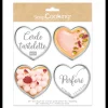 SCRAPCOOKING Cercles à Tarte Individuels Perforés Cœur 7,5 x 8 cm (x4) Hot