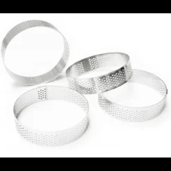 SCRAPCOOKING Cercles à Tarte Individuels Perforés Ronds 8 cm (x4) Hot
